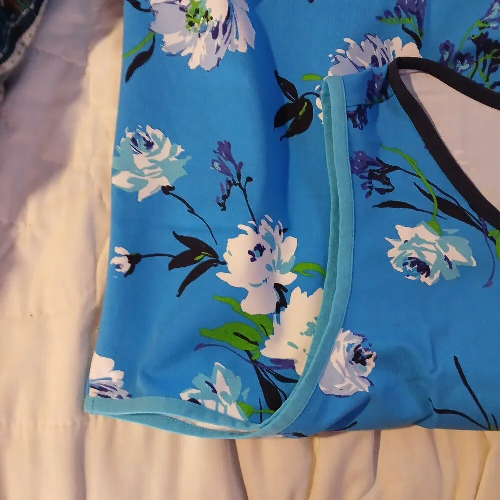 Isaac Mizrahi Live Women's Soho Floral Print Tank Top Blue SZ 5X - Picture 8 of 8